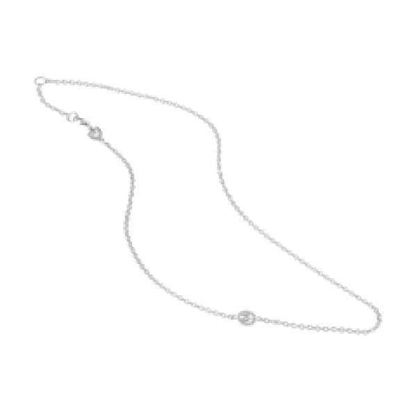 Catena corta rolò 45 cm in oro bianco 